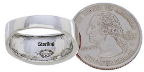 Jewelry Sterling Silver Red Oyster Inlay Ring Size 7-3/4 AX36741